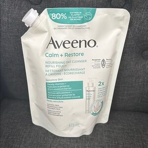 NEW 🆕 Aveeno Calm + Restore Oat Cleanser Refill Pouch sealed